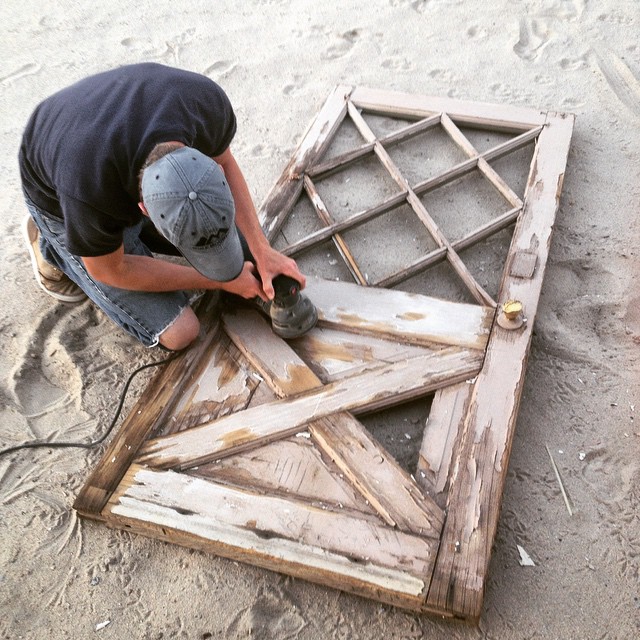 Making due with what we had--an old junkyard door It worked!